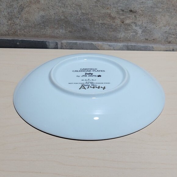 Garfield Calendar July Plate Jim Davis Plate No A 1444 Danbury Mint - Picture 13 of 14